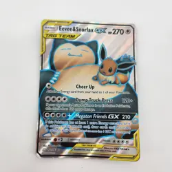 Pokemon Eevee & Snorlax GX 171/181 Team Up Full Art Tag Team Ultra Rare Card - Image 2
