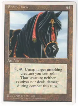 Magic: The Gathering (MTG 4th Edition) 1995 - Ebony Horse - Image 1