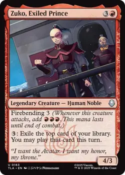 Zuko, Exiled Prince *FOIL* - Avatar: The Last Airbender - 163 - LP/NM - Image 1