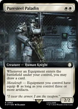 Puresteel Paladin (Extended Art) (Surge Foil) -Foil Near Mint MTG - Image 1