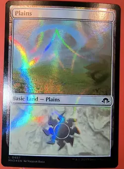 4X PLAYSET-MTG: MAGIC - *PLAINS* BASIC LAND, #497/MH3/ NM RIPPLE FOILS - Image 2