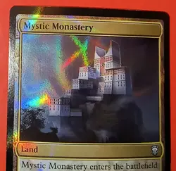 MTG, MAGIC: MYSTIC MONASTERY/ *RIPPLE FOIL* - M3C #0360 - NM / UNCOMMON - LAND - Image 2