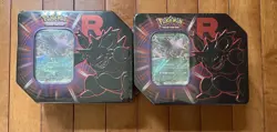 Pokemon TCG Destined Rivals Team Rocket Tin Nidoking EX . Lot Of 2 - Image 2