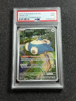 2023 POKEMON SVP EN-SV BLACK STAR PROMO #051 SNORLAX 151 ETB PSA 9 - Image 1