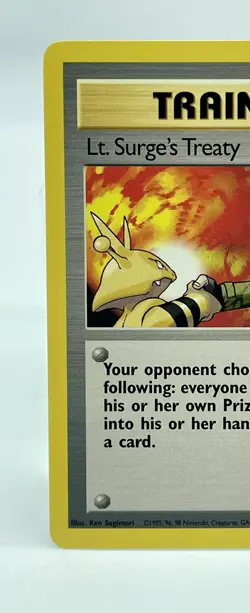 Lt. Surge's Treaty 112/132 Gym Heroes Trainer Pokemon TCG Vintage 2000 NM - Image 2