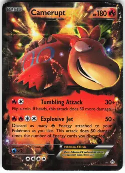 Camerupt EX 29/160 Pokemon XY - Primal Clash Holo Ultra Rare DAMAGED - Image 1