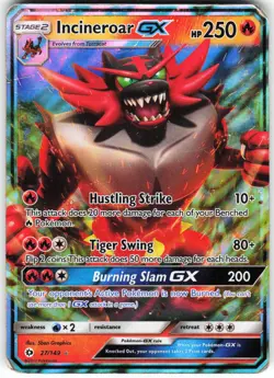Incineroar GX 27/149 Pokemon SM Base Set Holo Ultra Rare DAMAGED - Image 1