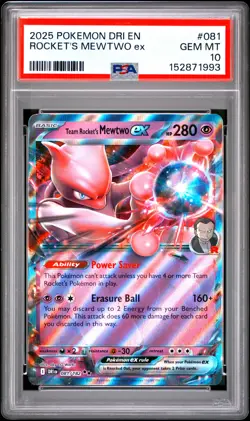 PSA 10 - Team Rocket's Mewtwo ex 081/182 SV Destined Rivals x993 - Pokemon - Image 1