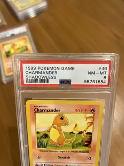 1999 Shadowless Charmander Base Set PSA 8 Near Mint - Image 2