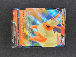 Pokemon TCG Flareon v SWSH149 Sword & Shield Promo Card Holo Black Star - Image 1