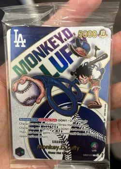 Sealed Monkey D. Luffy Dodgers X One Piece Night Promotion Card #EB02-010 - Image 3