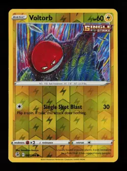 Voltorb 087/264 Reverse Holo Common Tomokazu Komiya Fusion Strike Pokemon Cards - Image 1