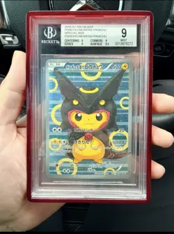 BGS 9 Pokemon Card Poncho Wearing Pikachu Dark Rayquaza 2016 XY Promo 231 Japan - Image 1