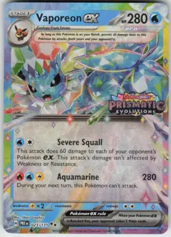 Vaporeon ex 023/131 Promo Miscellaneous Cards & Products Near Mint - Image 1