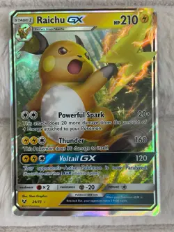 Pokemon Card Raichu GX 29/73 Ultra Rare Shining Legends NM - Image 1