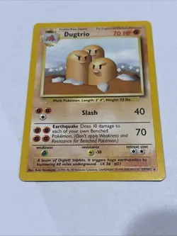 Dugtrio 19/102 Rare Base Set Pokemon Card WOTC LP EXCELLENT - Image 1