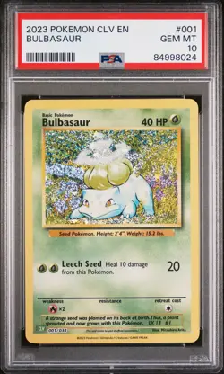 Bulbasaur 001 Pokemon Clv-Trading Card Game Classic Venusaur & Lugia Ex Deck PSA - Image 1
