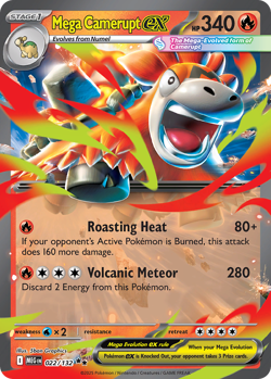 Mega Camerupt ex 022/132 Double Rare Mega Evolution NM/M Pokemon - Image 4