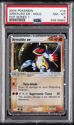 2004 POKEMON POP SERIES 1 #16 ARMALDO EX-HOLO PSA 8 - Image 1