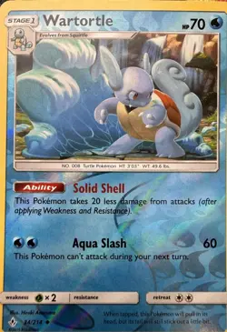 Wartortle 34/214 UC Unbroken Bonds Pokemon Reverse Holo LP - Image 1