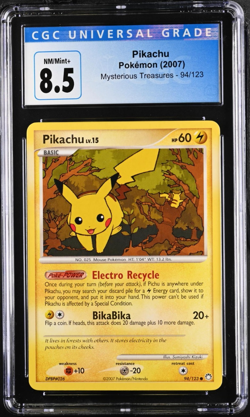 CGC 8.5 NM Pokemon Pikachu 94/123 2007 Mysterious Treasures - Image 1