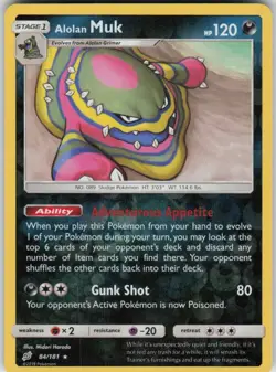 Reverse Holo Alolan Muk 84/181 Rare Team Up Near Mint - Image 1