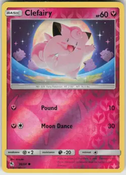 Reverse Holo Clefairy 39/68 Common Hidden Fates Near Mint - Image 1