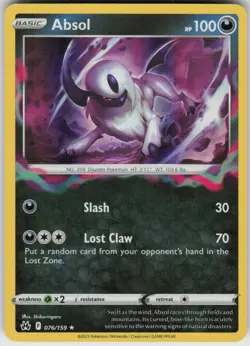 Holo Absol 076/159 Rare Crown Zenith Near Mint - Image 1