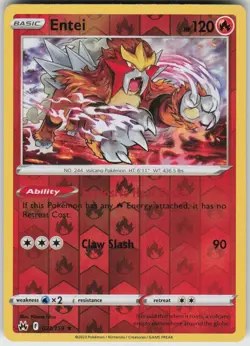 Reverse Holo Entei 021/159 Rare Crown Zenith Near Mint - Image 1