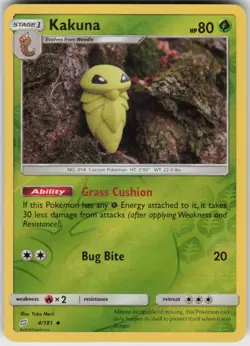 Reverse Holo Kakuna 4/181 Uncommon Team Up Near Mint - Image 1