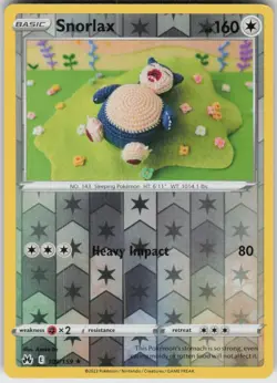 Reverse Holo Snorlax 109/159 Rare Crown Zenith Near Mint - Image 1