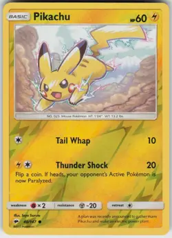 Reverse Holo Pikachu 40/147 Common Burning Shadows Near Mint - Image 1