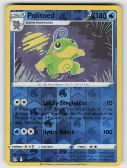 Reverse Holo Politoed 032/196 Rare Lost Origin Near Mint - Image 1
