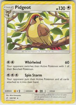 Pidgeot 124/181 Rare Team Up Near Mint - Image 1