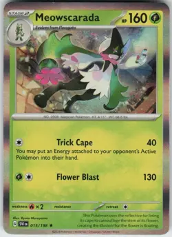 Holo Meowscarada 015/198 Rare Scarlet & Violet Near Mint - Image 1