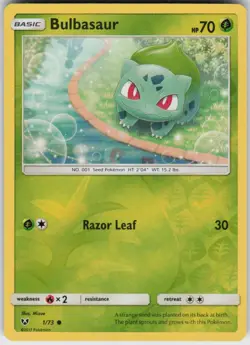 Reverse Holo Bulbasaur 1/73 Common Shining Legends Near Mint - Image 1