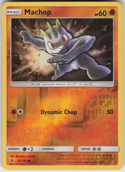 Reverse Holo Machop 63/145 Common Guardians Rising Near Mint - Image 1