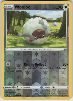 Reverse Holo Wooloo 121/159 Common Crown Zenith Near Mint - Image 1