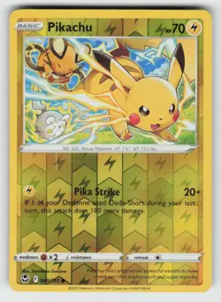 Reverse Holo Pikachu 049/195 Common Silver Tempest Near Mint - Image 1