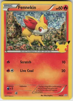 Holo Fennekin 014/025 Promo McDonald's 25th Anniversary Promos Near Mint - Image 1