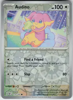 Reverse Holo Audino 173/197 Common Obsidian Flames Near Mint - Image 1