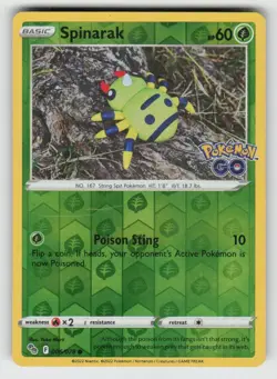 Reverse Holo Spinarak 006/078 Common Pokemon GO Near Mint - Image 1