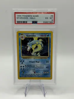 1999 POKEMON BASE SET #6 GYARADOS-HOLO PSA 6 - Image 1