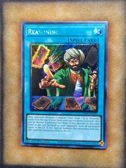 Yugioh Reasoning RA01-EN052 Platinum Secret Rare 1st Ed NM - Image 1