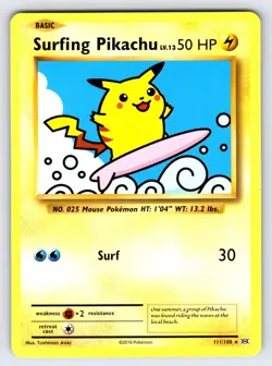 Surfing Pikachu 111/108 2016 XY Evolutions Pokemon Card TCG Secret Rare - Nm/Vlp - Image 1