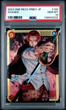 One Piece Japanese PRB01 SHANKS Secret Rare PSA 10 #120 - Image 1