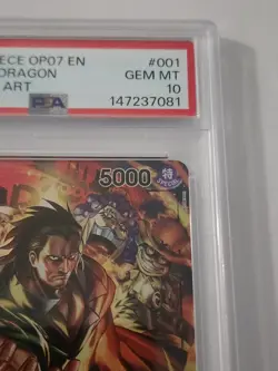 One Piece Monkey D. Dragon Alt Art Parallel Leader OP07-001 PSA 10 - Image 3
