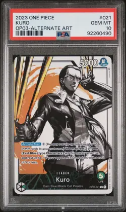 2023 One Piece OP03-021 Kuro Alt Art Leader English PSA 10 - Image 1