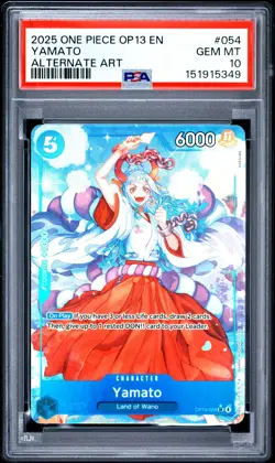 2025 ONE PIECE OP13-CARRYING ON HIS WILL ALTERNATE ART #054 YAMATO PSA 10 - Image 1
