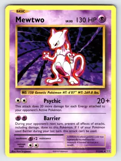 Mewtwo 51/108 2016 XY Evolutions Pokemon Card TCG Nintendo Non Holo Rare - Nm - Image 1